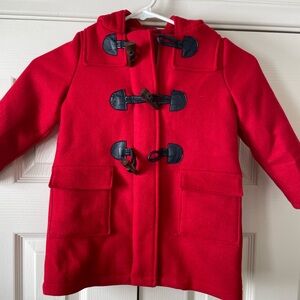 GAP Kids Bright Red Toggle Pea Coat